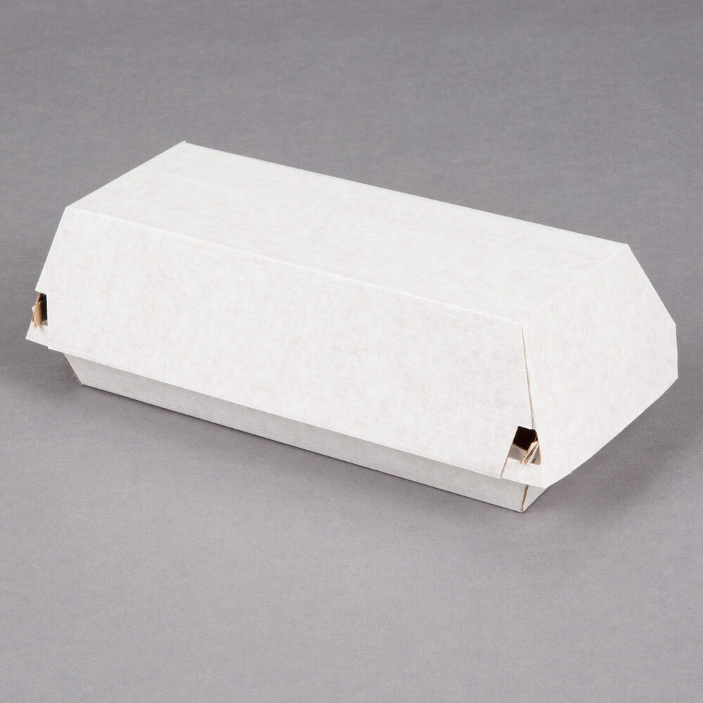 LBP 55300 8 3/4" x 3 7/8" x 3" Corrugated Clamshell Sub Sandwich Take