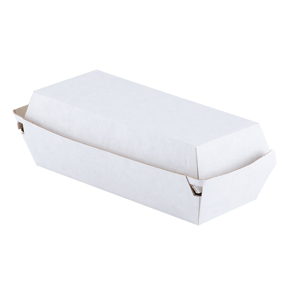 Sub Sandwich Corrugated Clamshell TakeOut Box 420 / Case 7 3/4" x 3