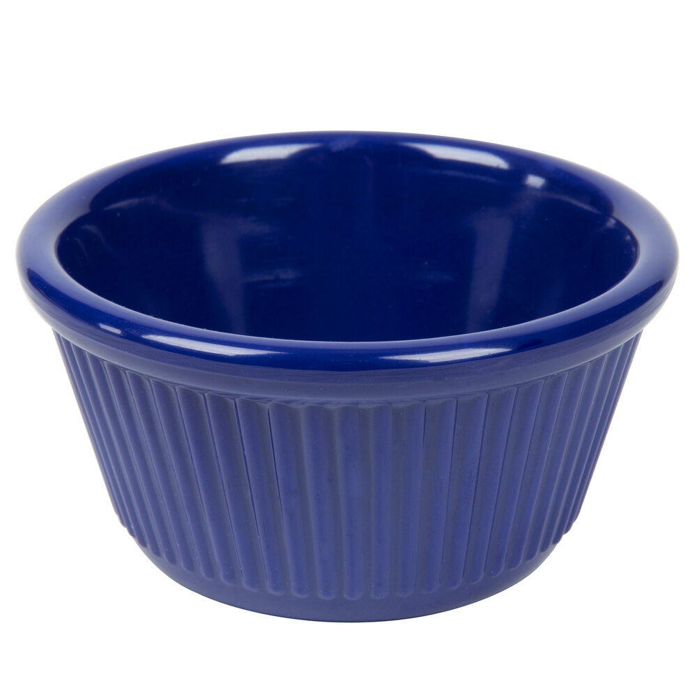 4 oz. Navy Blue Fluted Melamine Ramekin 12/Pack