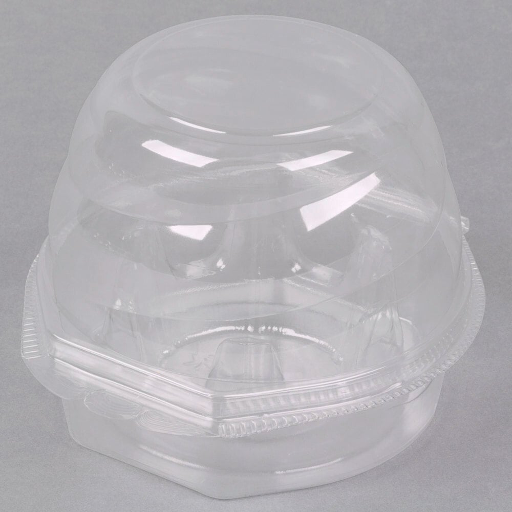 Swirl Dome 1 Compartment Hinged Clear Cupcake Container Swirl Dome 1 Compartment Hinged Clear Cupcake Container