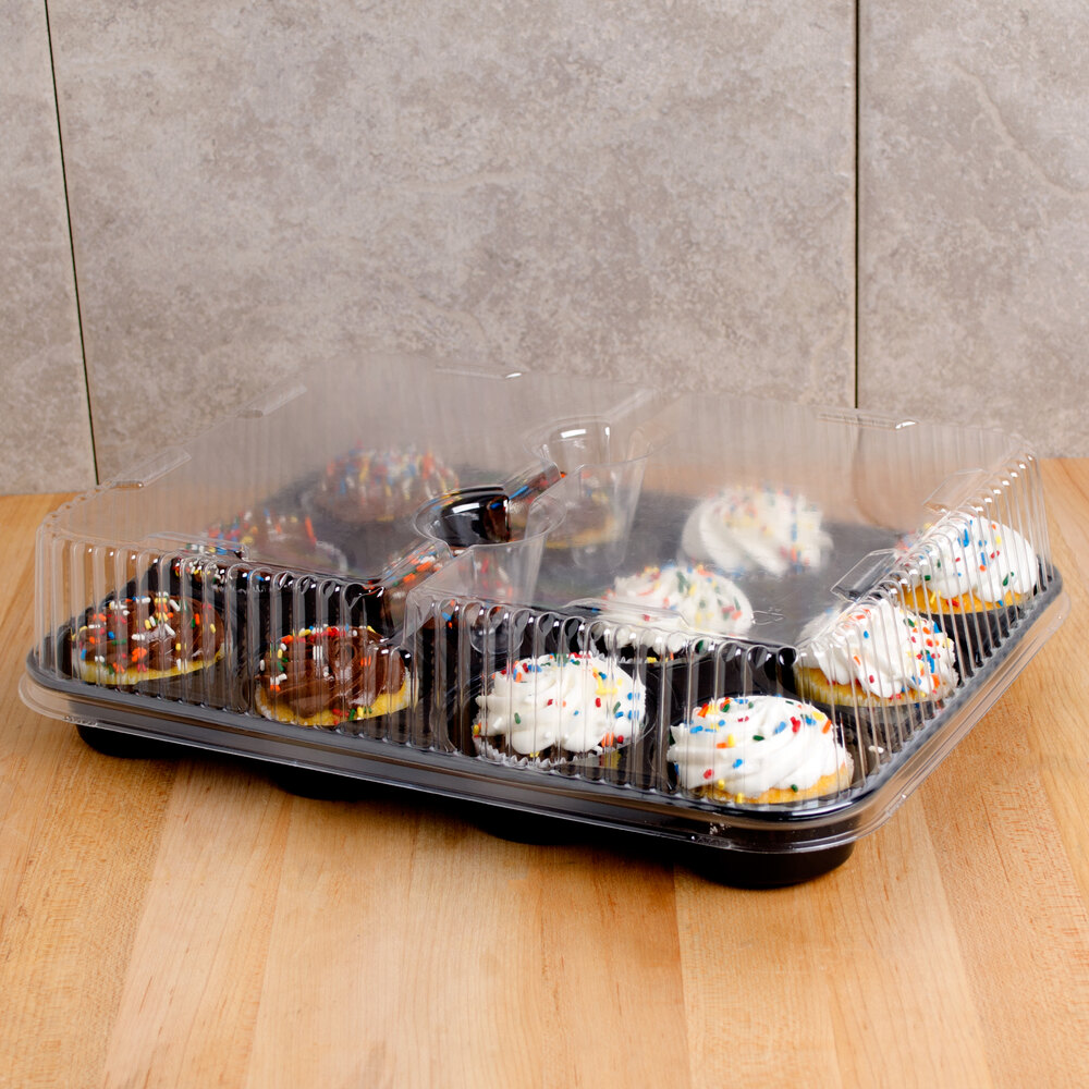 Genpak 55412 Bake N' Show Dual Ovenable 12 Cup Muffin Pan with Lid 10