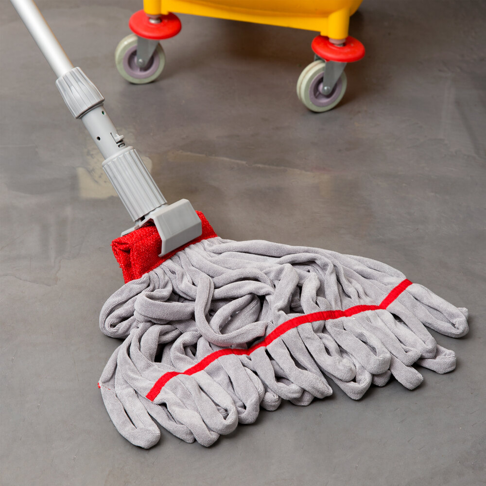 Unger ST30R SmartColor RoughMop 11 oz. Red Light Duty Microfiber String