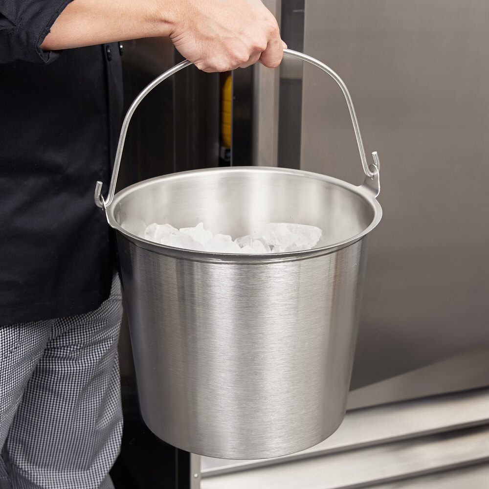 Vollrath 58160 14.75 Qt. Stainless Steel Tapered Dairy Pail