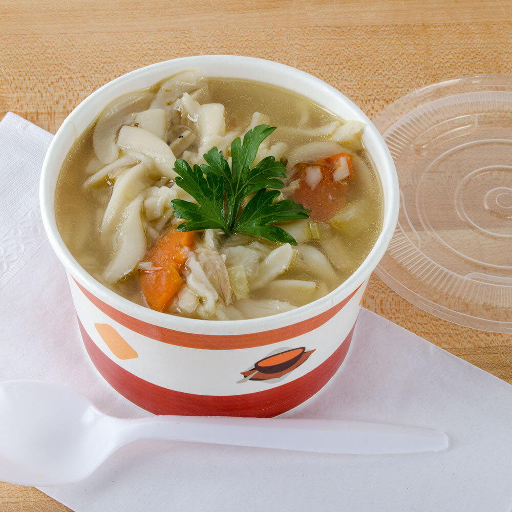 Choice 8 oz. Paper Soup / Hot Food Cup with Plastic Lid 250 / Case