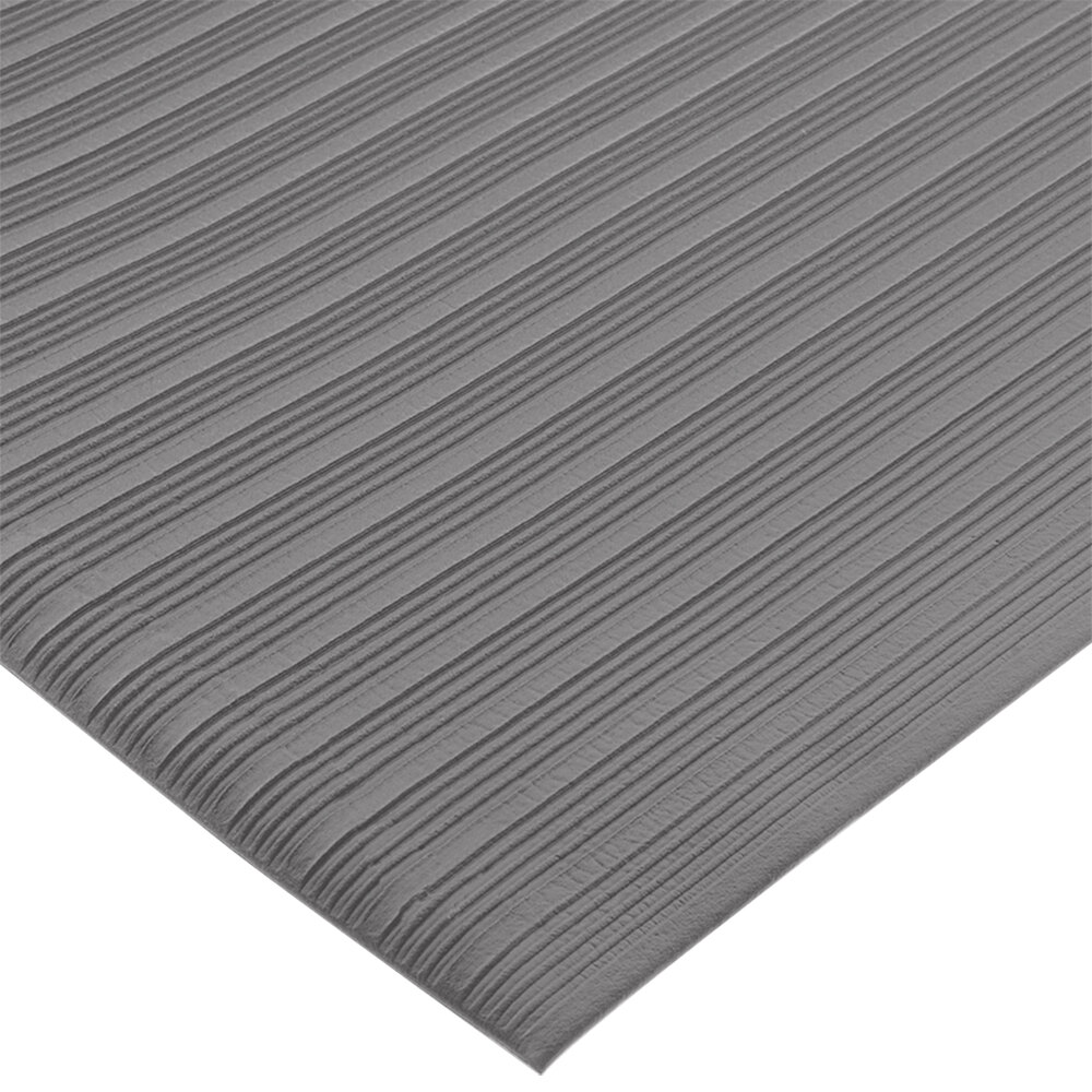 San Jamar KM4360GY 3' x 60' Gray AntiFatigue Vinyl Sponge Floor Mat
