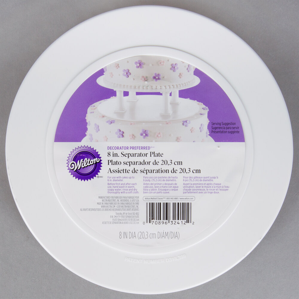 Wilton 3024102 Decorator Preferred Round Smooth Edge Cake Separator Plate 8"