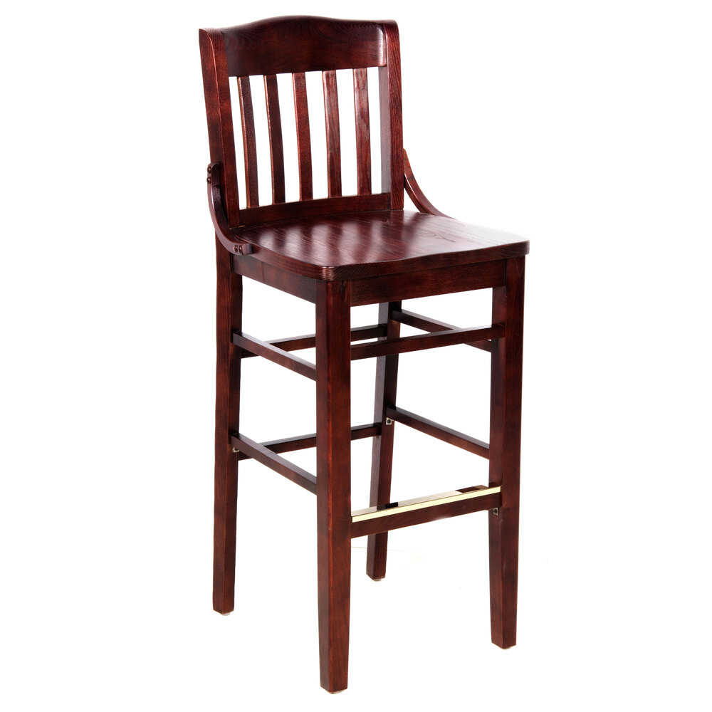 Lancaster Table & Seating Mahogany School House Bar Height Chair