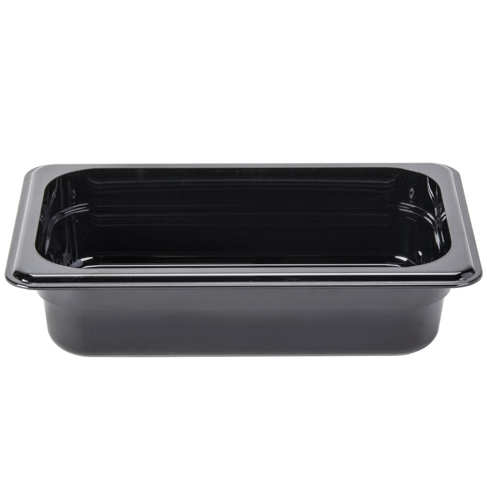 Cambro 42HP110 HPan 1/4 Size Black High Heat Food Pan 2 1/2" Deep