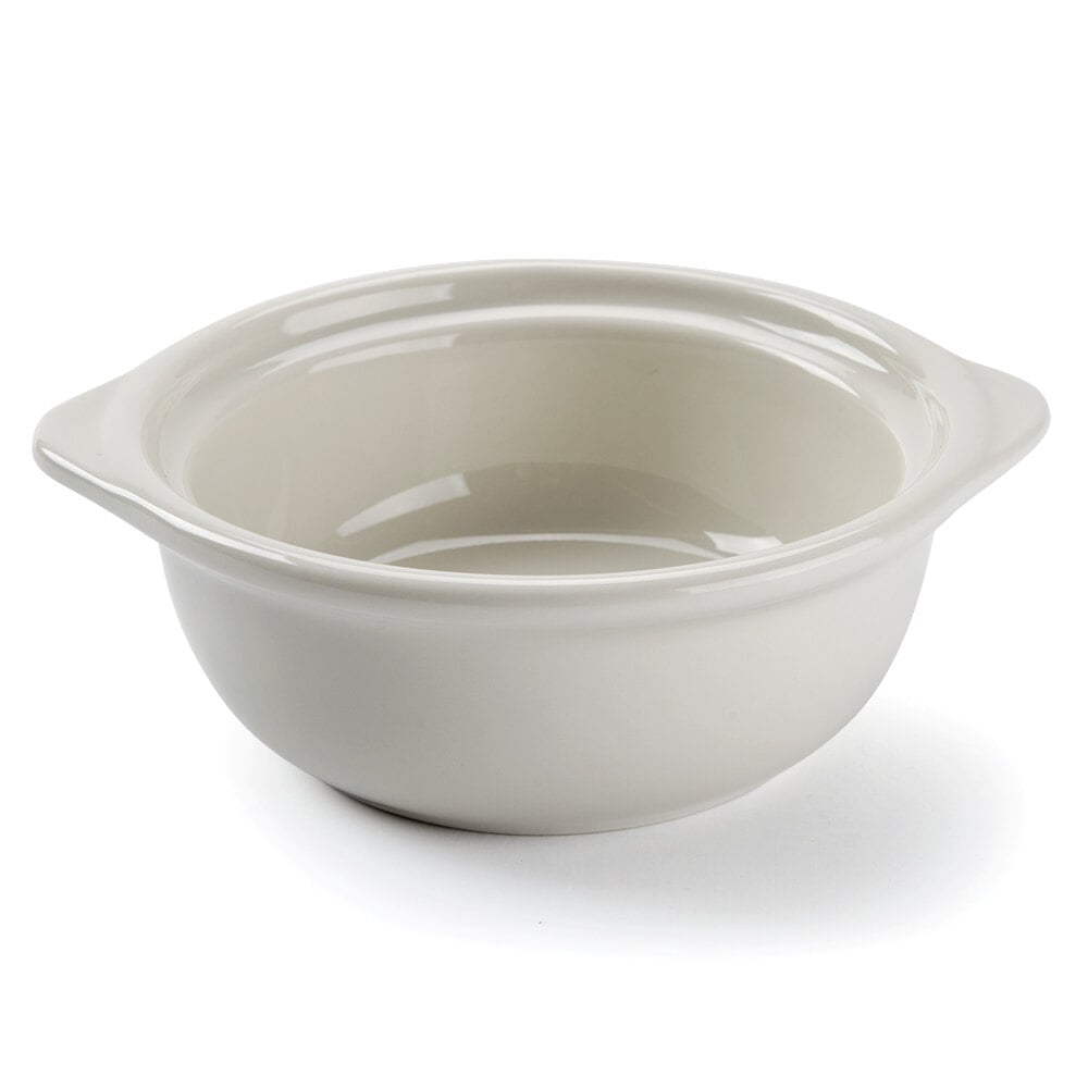 Tuxton BES1006 DuraTux 10 oz. Eggshell Gourmet Onion Soup Crock / Bowl