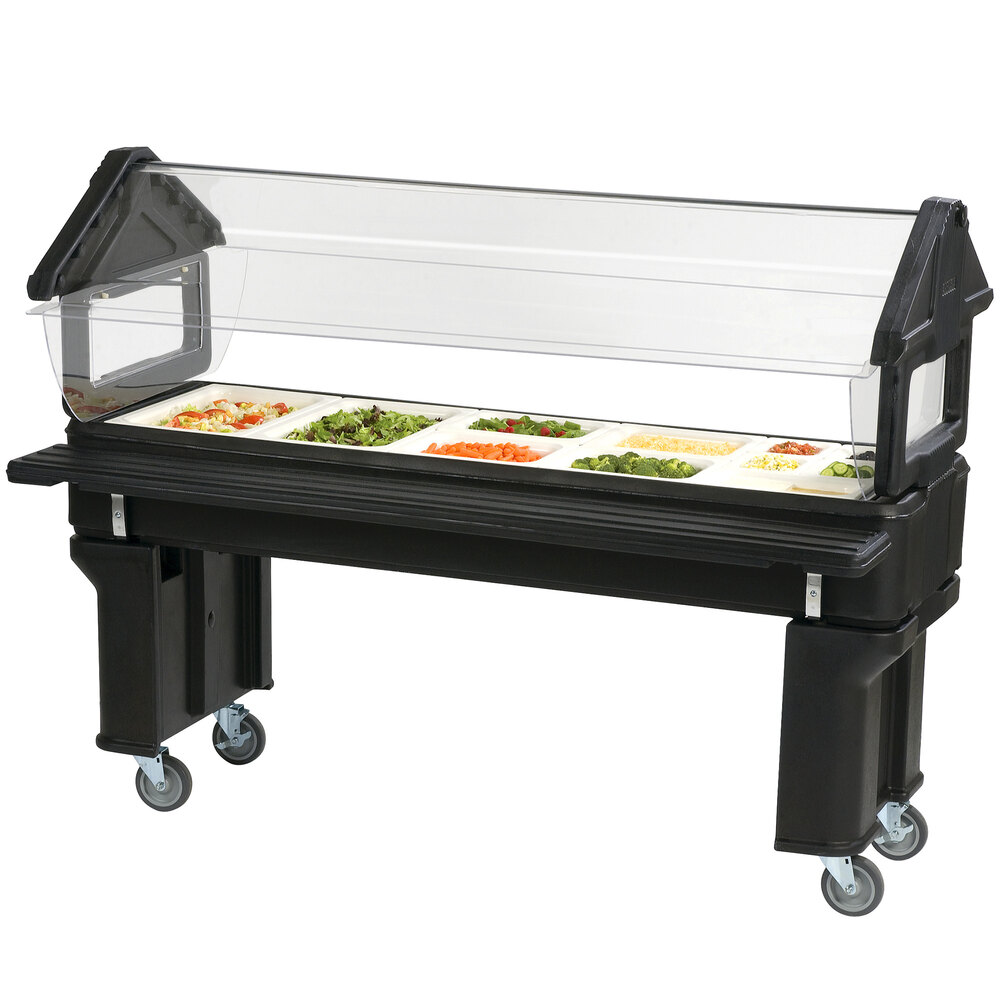 Carlisle 660603 Black 6' Six Star Open Base Portable Food / Salad Bar