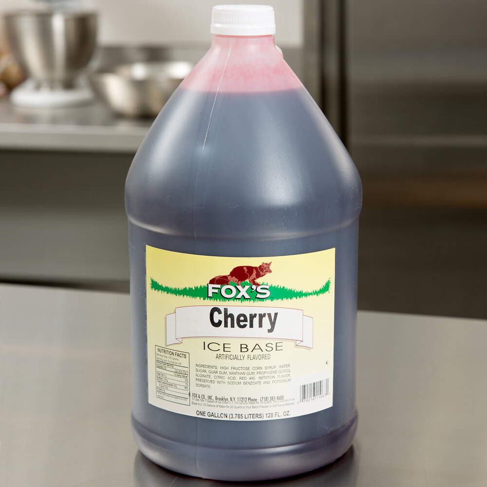 Fox's 1 Gallon Cherry Italian Ice Syrup Base 4/Case