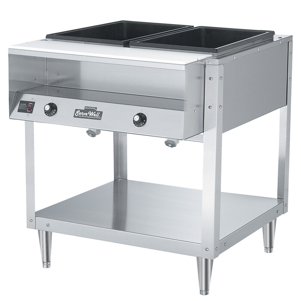 Vollrath 38002 ServeWell Electric Two Pan Hot Food Table 120V Sealed Well