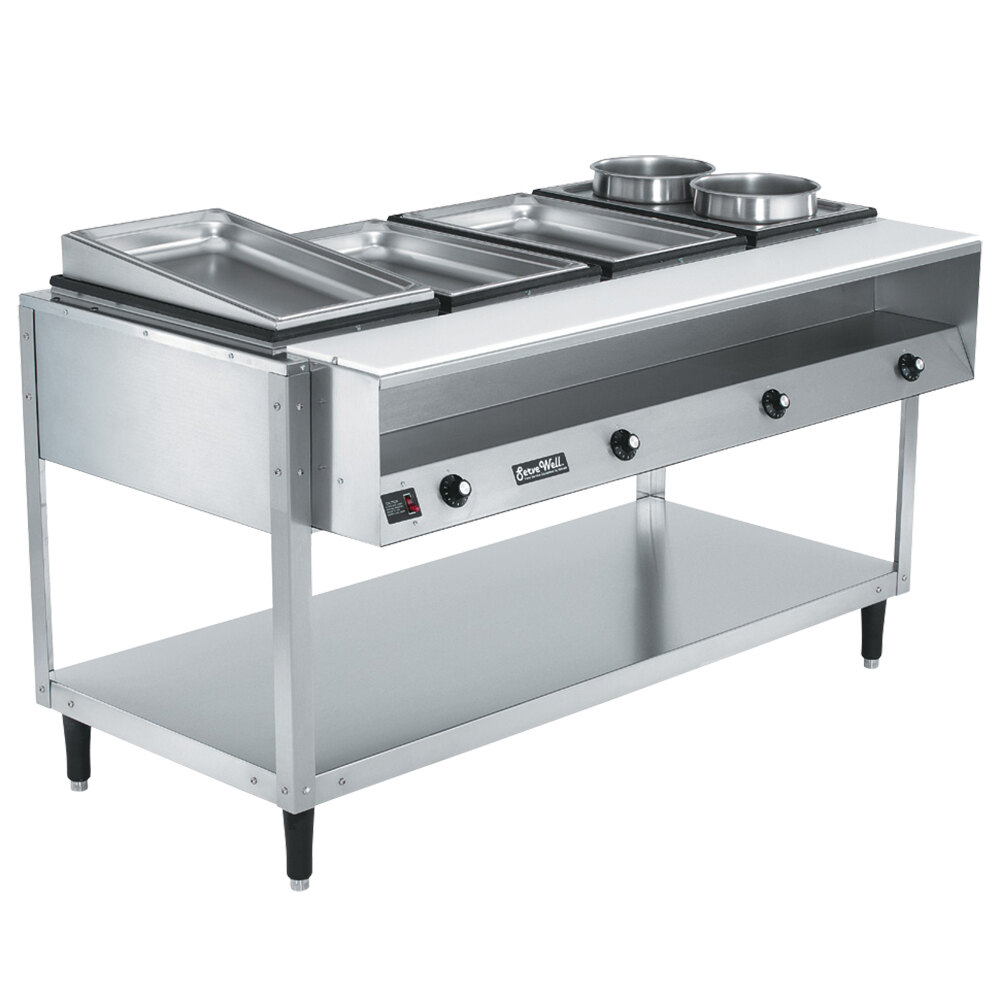 Vollrath 38004 ServeWell Electric Four Pan Hot Food Table 120V Sealed