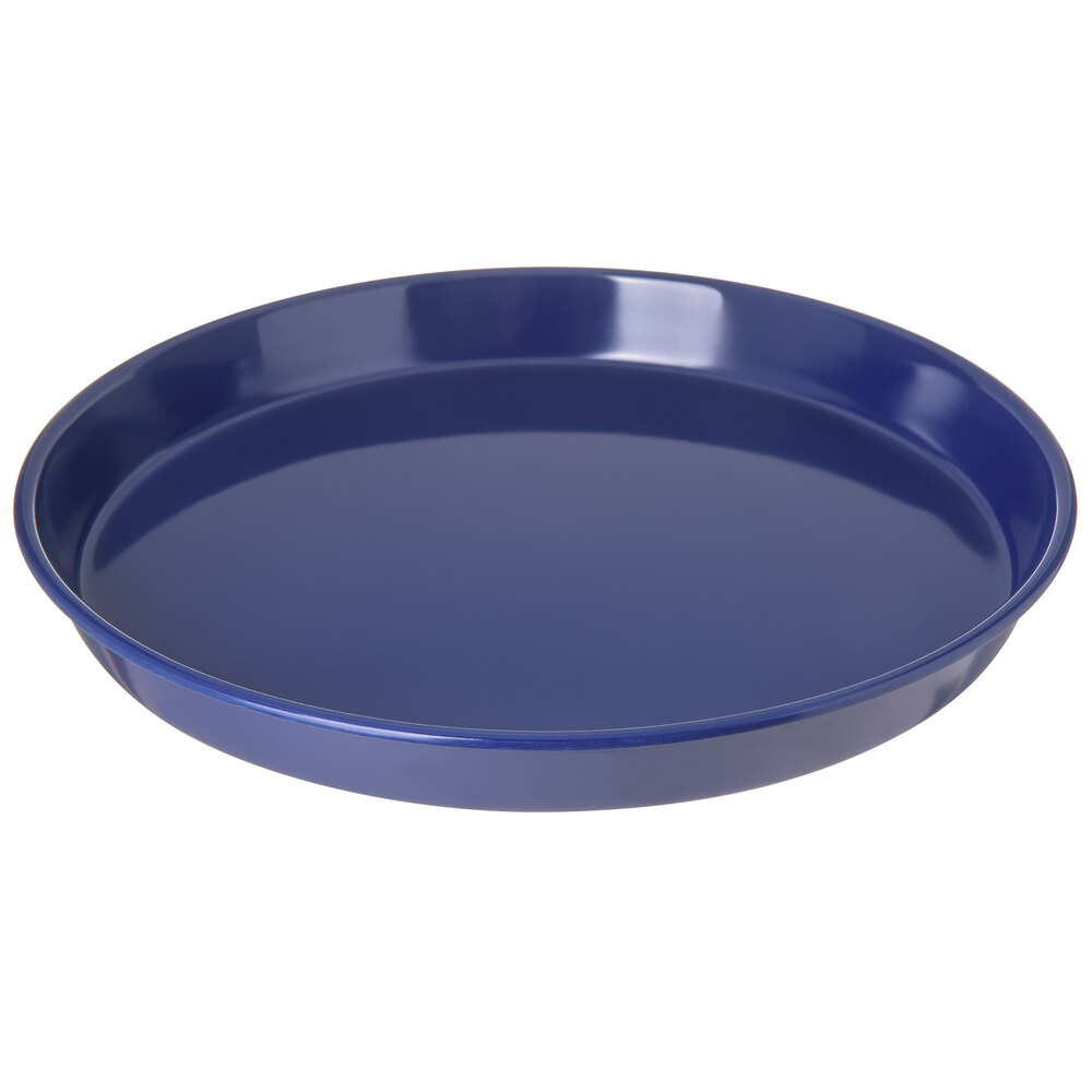 Carlisle 130060 13" Cobalt Blue Round Melamine Serving Tray 12/Case