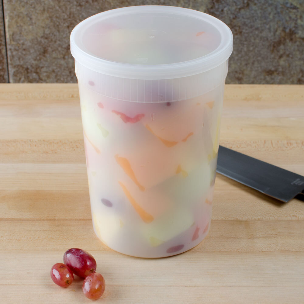 1.5 Qt. Translucent Round Deli Container and Lid Combo Pack 10 / Pack