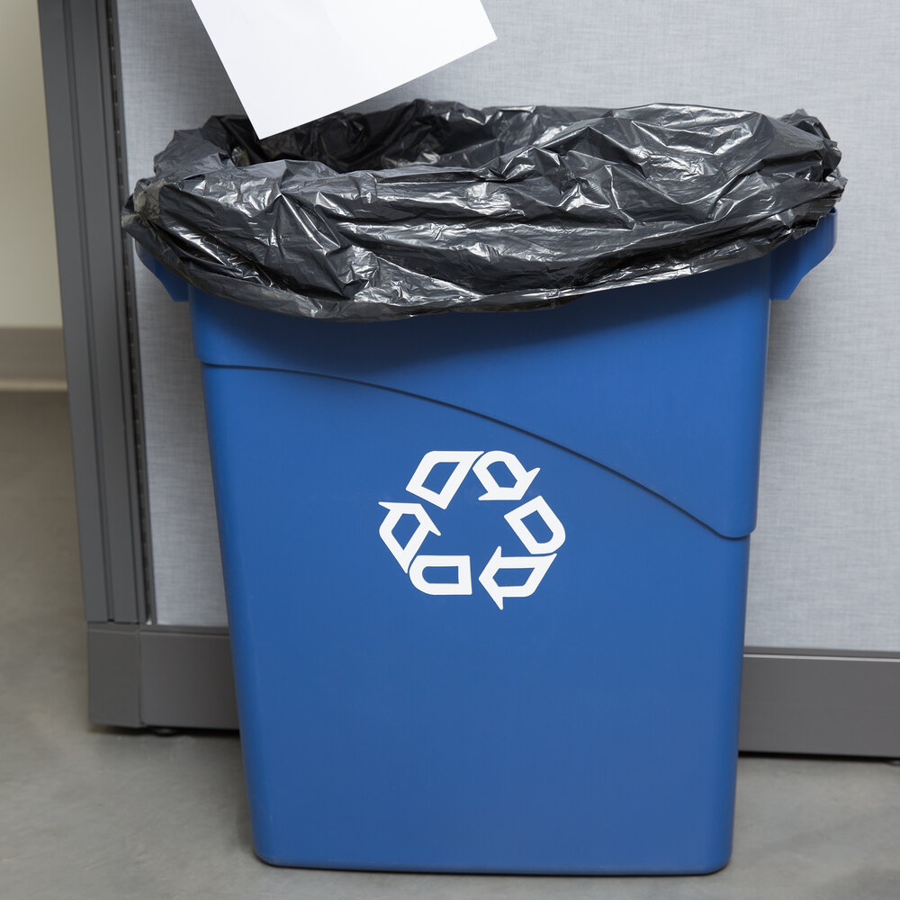 Rubbermaid 354173 Slim Jim Recycling Container with Handles 15 Gallon