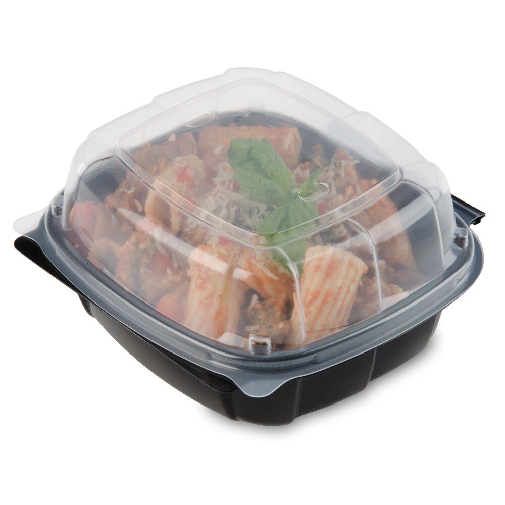 6" x 6" x 3" Microwaveable Plastic Hinged TakeOut Container 171 / Case