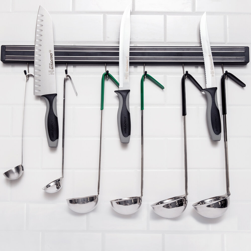 24" Black Knife Holder / Strip with Hooks