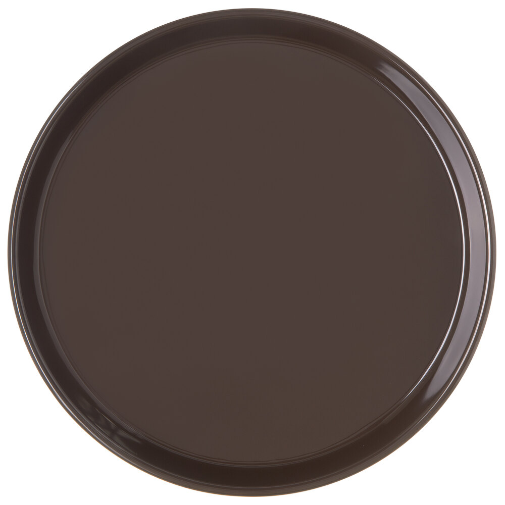 Carlisle 130001 13" Brown Round Melamine Serving Tray 12/Case