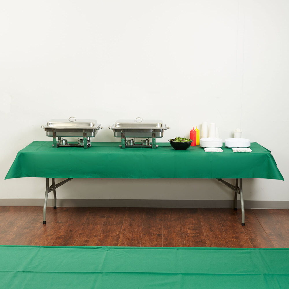 Hoffmaster 220833 50" x 108" LinenLike Hunter Green Table Cover 20/Case