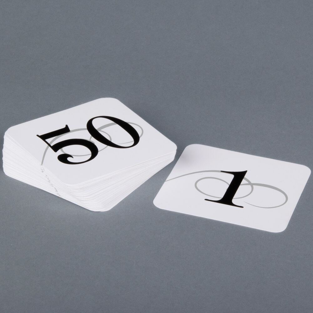 CalMil 6711 White Number Card Set 150