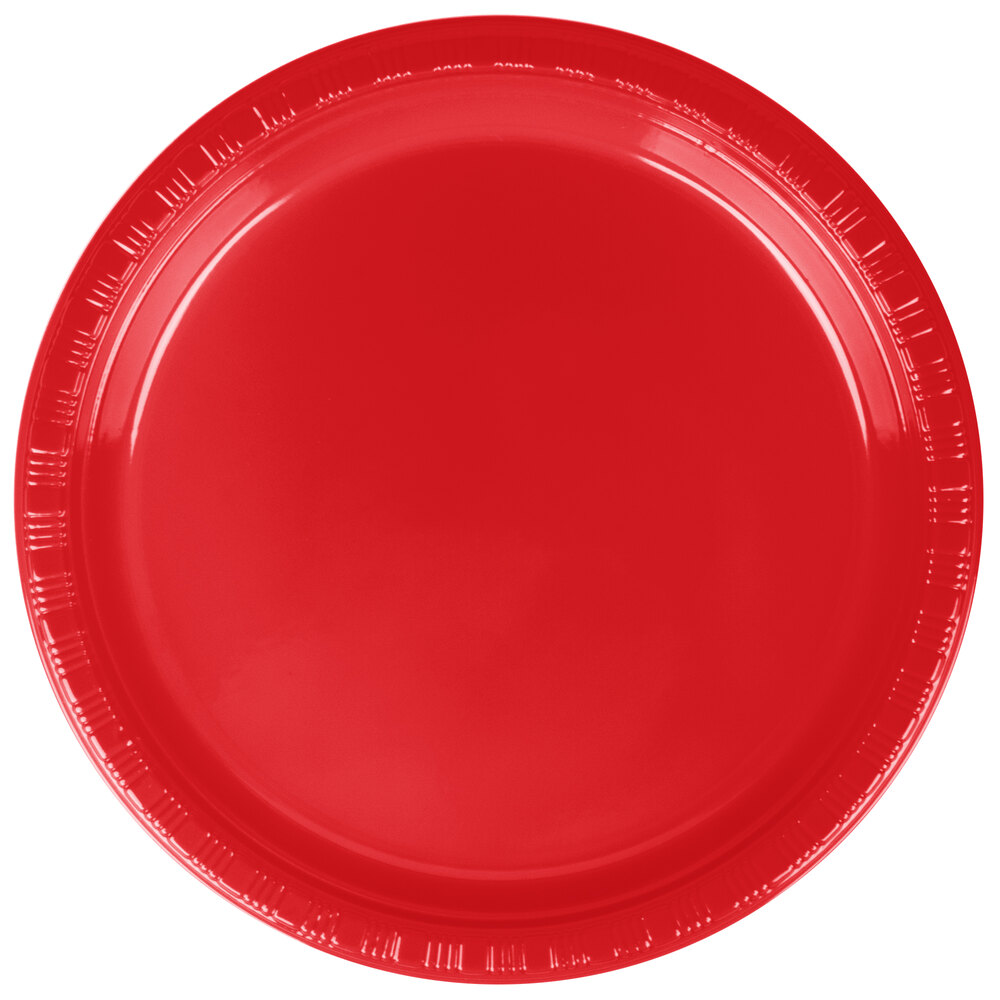 Creative Converting 28103111B 7" Classic Red Plastic Plate