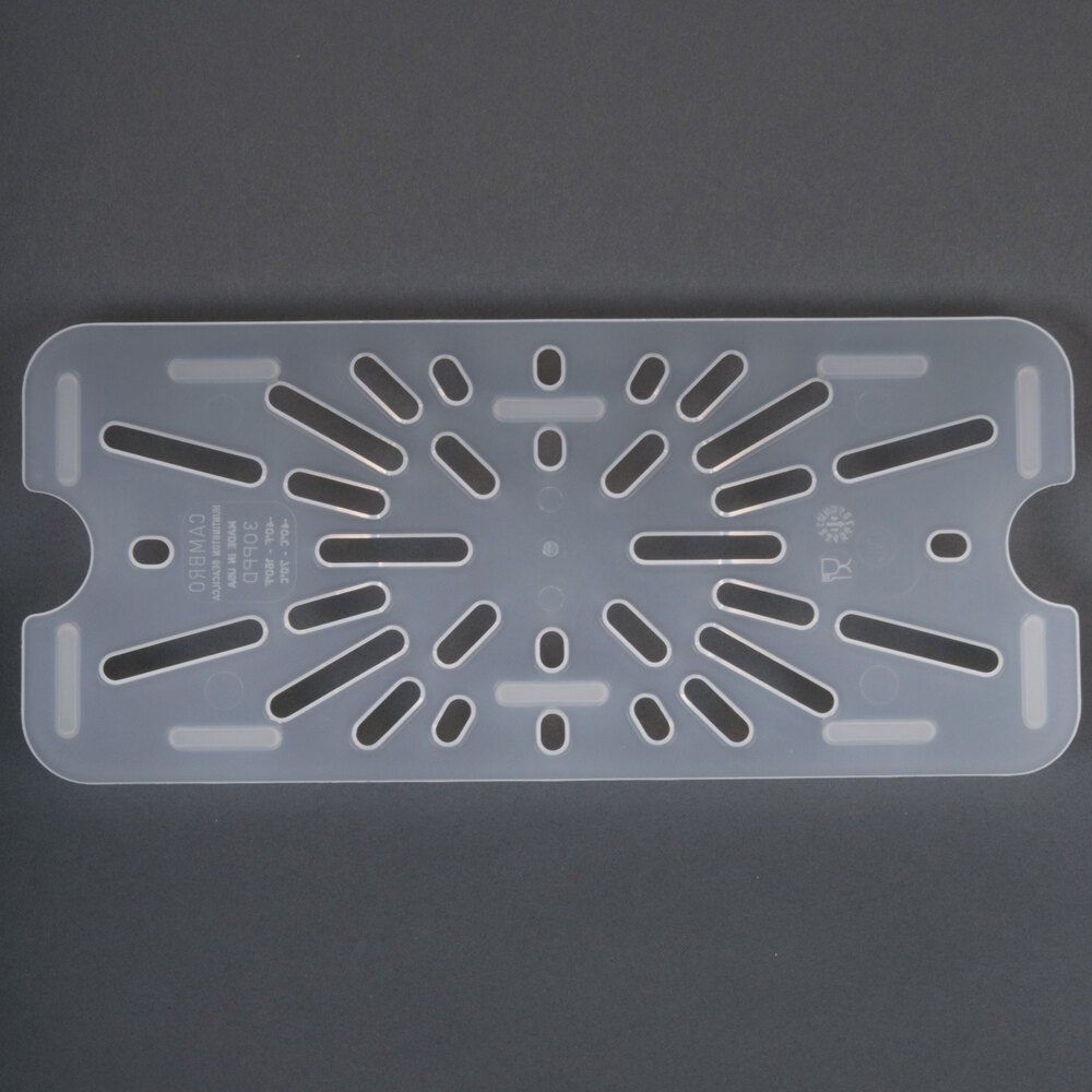Cambro 30PPD190 1/3 Size Translucent Polypropylene Drain Tray