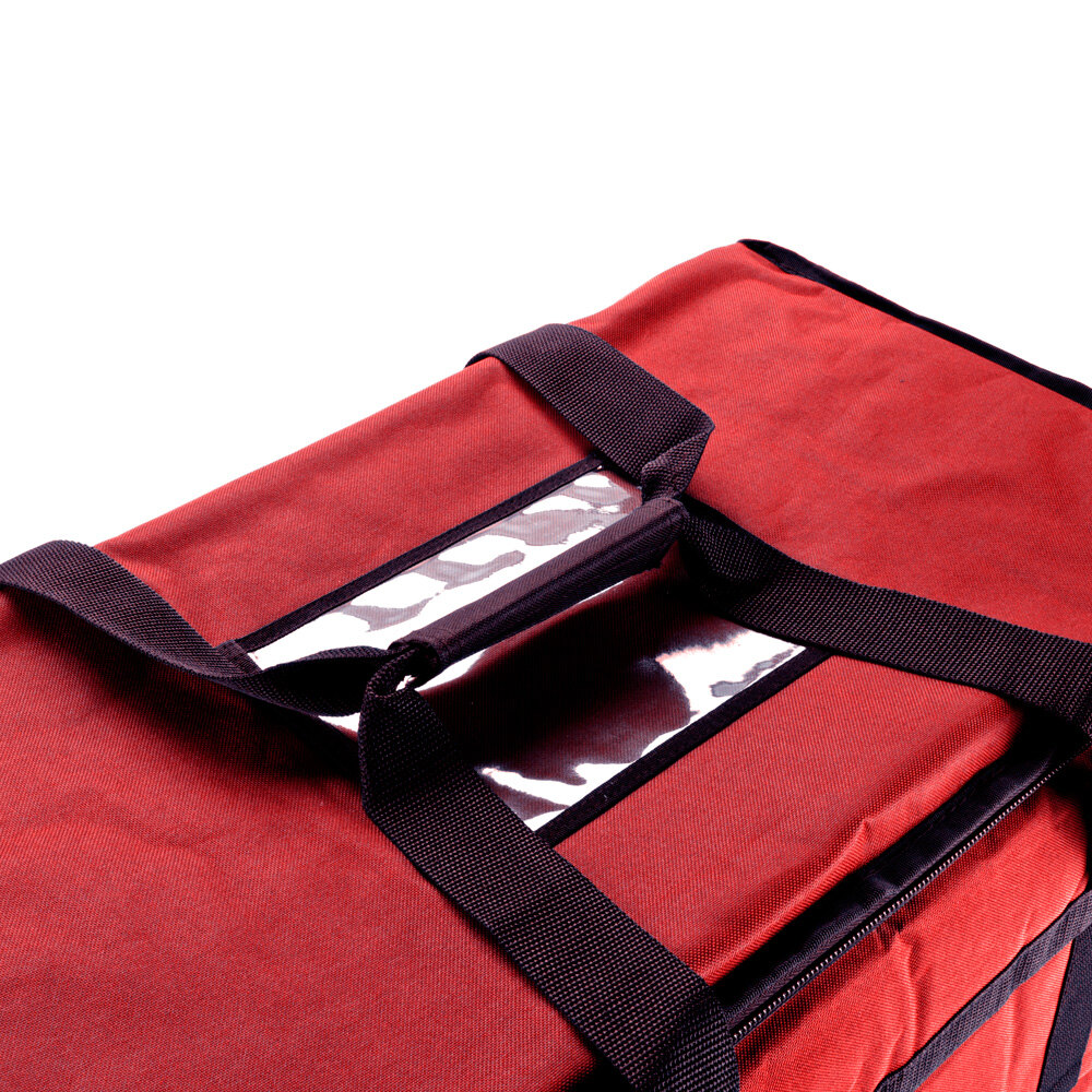 Choice 23" x 14" x 12" Red Insulated Nylon Food Delivery Bag / Pan Carrier