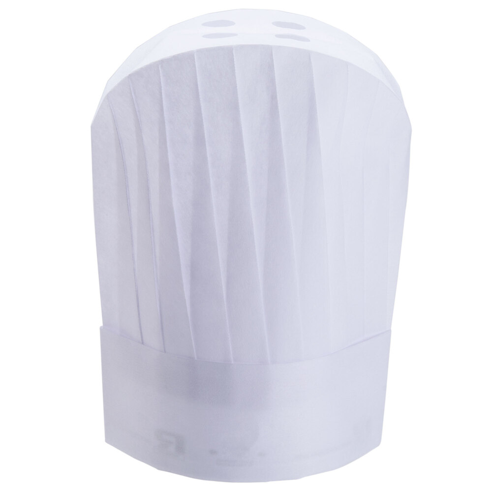 12" Adjustable White Viscose Disposable Chef Hat 5 / Pack
