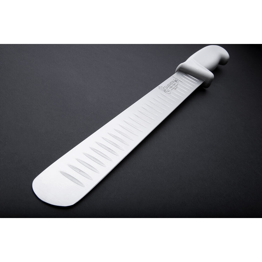 12" Granton Edge Wide Roast Beef Slicer Knife with Riveted POM Handle