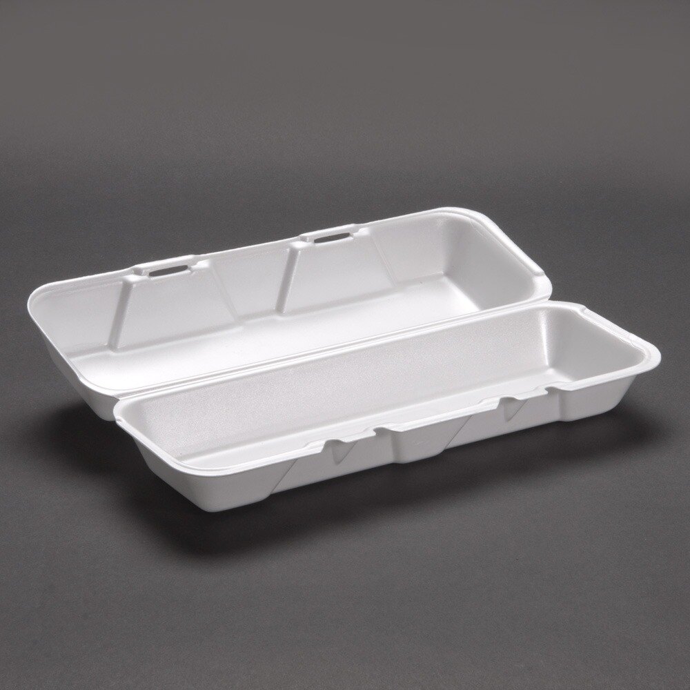 Genpak 26600 12" x 4 1/2" x 3" Extra Large Foam Hoagie / Sub Container