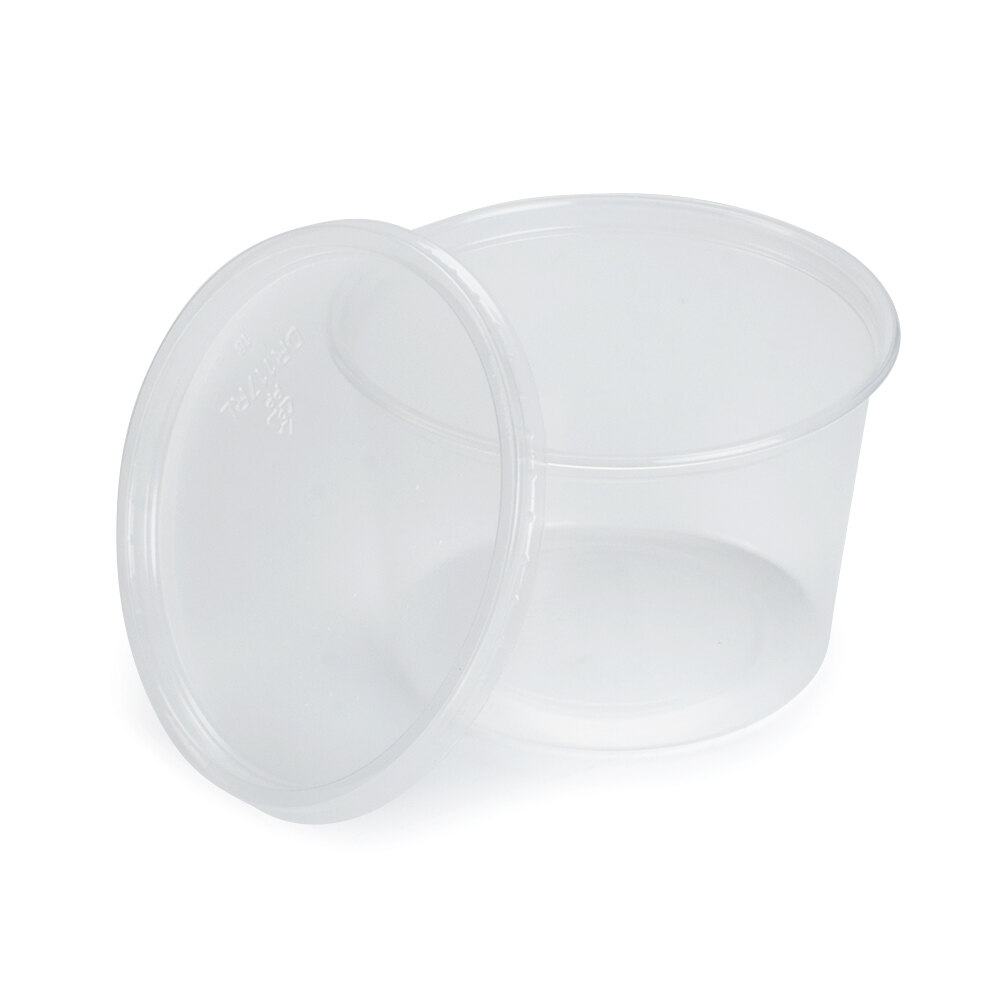 Choice 16 oz. Microwavable Translucent Round Deli Container and Lid