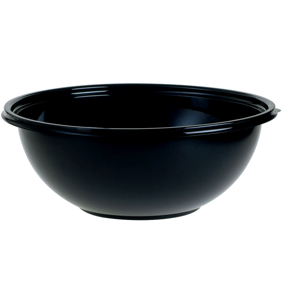 Sabert 92160A50 FreshPack 160 Oz Black Round Bowl 50 Case