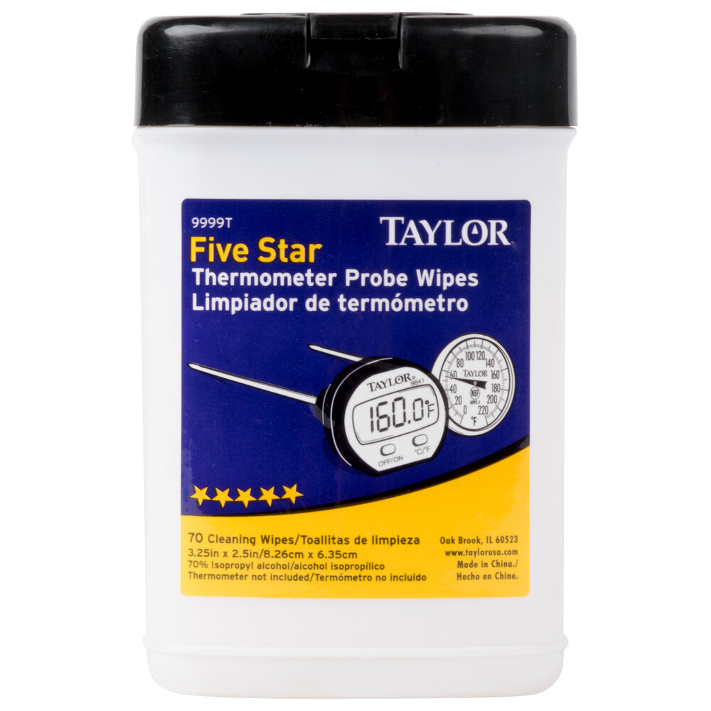 Taylor 9999T AntiBacterial Thermometer Probe Wipes 70/Pack