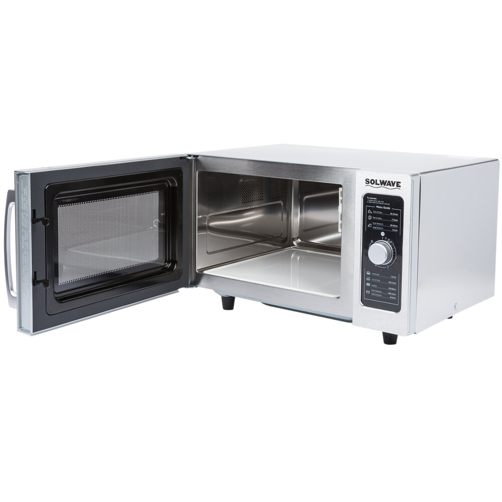 Solwave Stainless Steel Commercial Microwave with Dial Control 120V