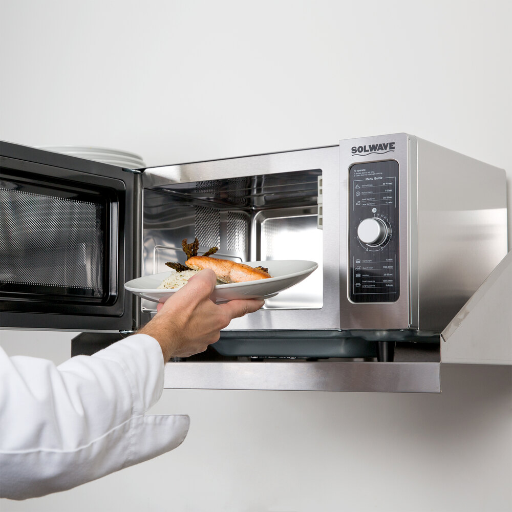 Solwave Stainless Steel Commercial Microwave with Dial Control 120V