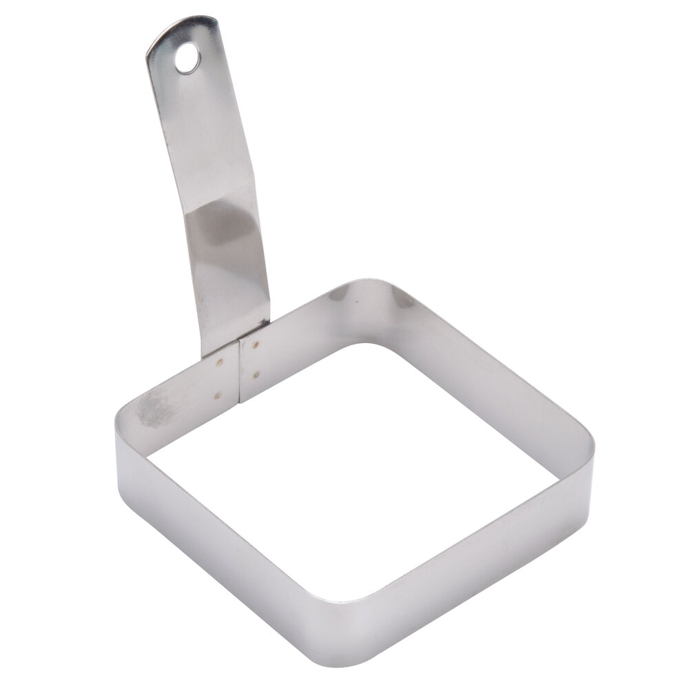 4" Square Stainless Steel Egg Ring with Handle