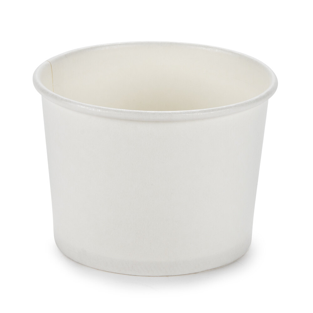 Choice 12 oz. White Paper Soup Cup / Hot Food Cup with Vented Paper Lid