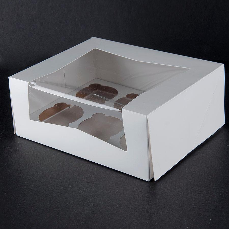 Window Cupcake Box with Insert 9" x 7" x 3 1/2" 10 / Pack