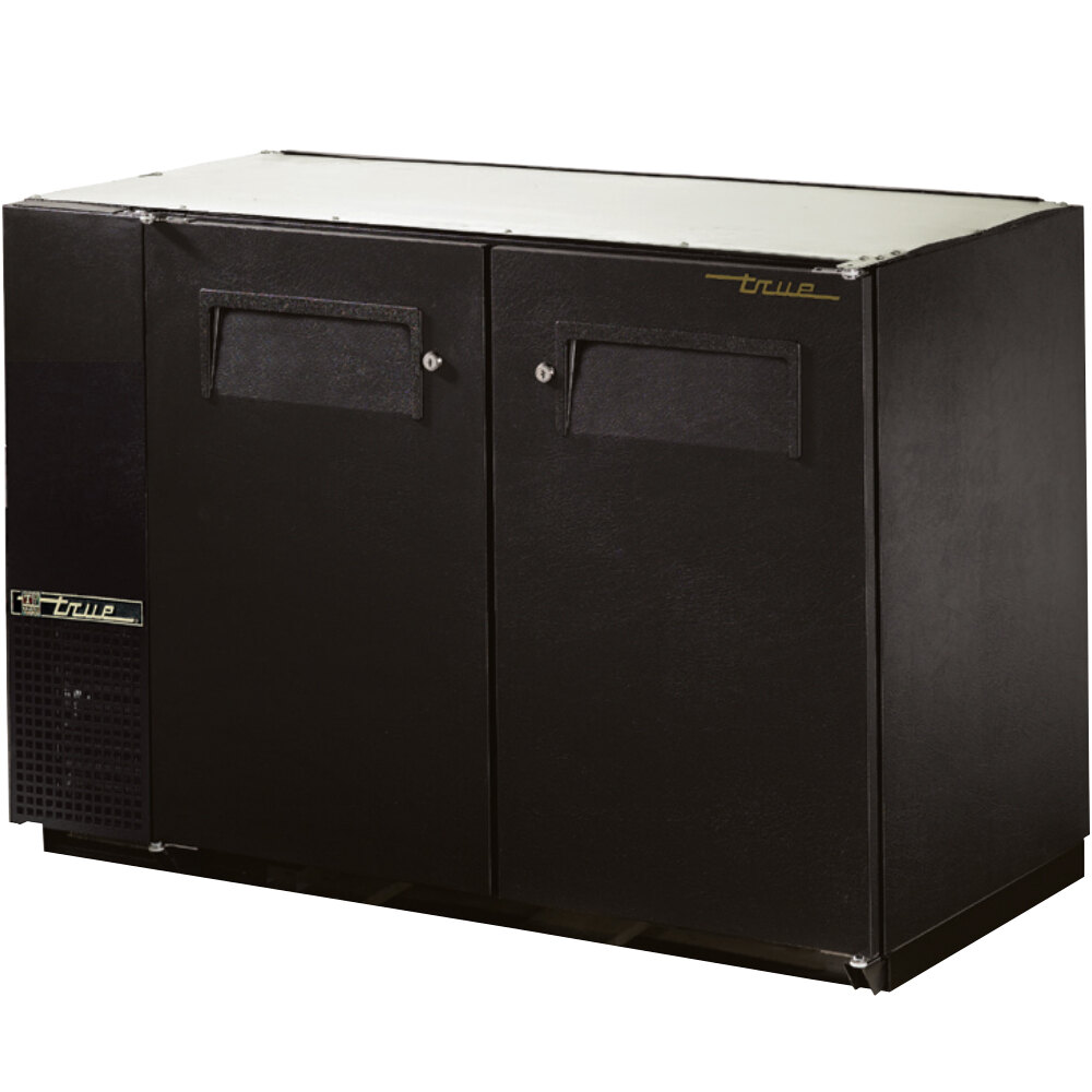 True TBB24GAL48 48" Black Narrow Under Bar Refrigerator with