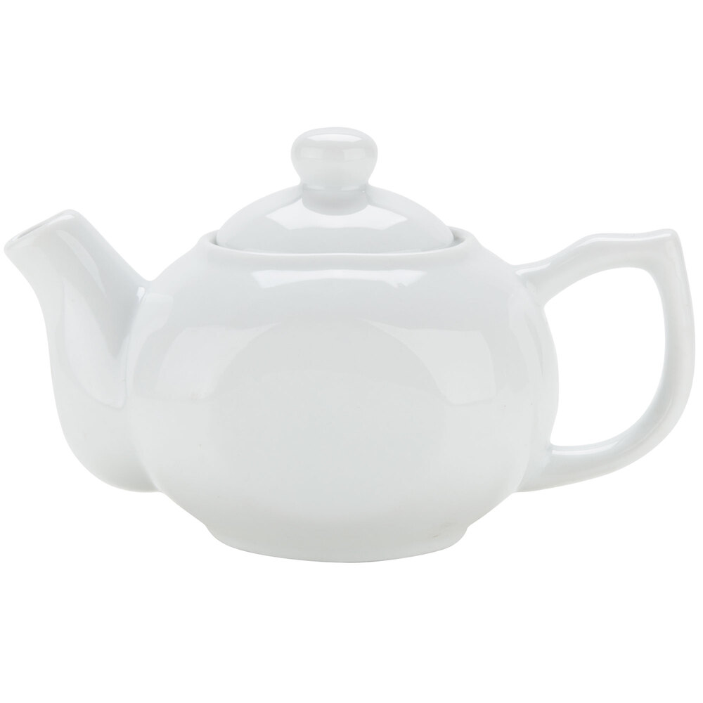 Ceramic 10 oz. White Tea Pot With Lid
