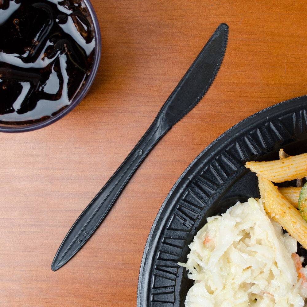 Choice Medium Weight Black Plastic Knife 100 / Pack