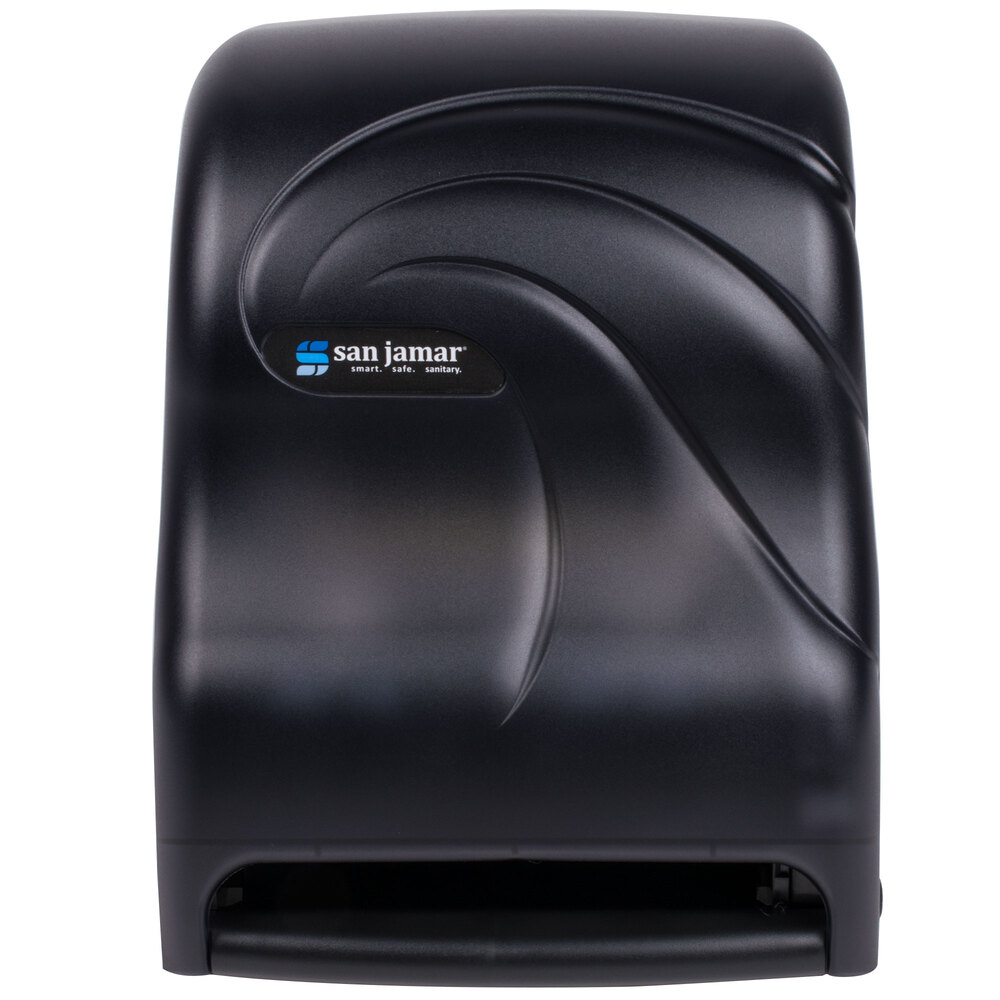 San Jamar T1390TBK TearNDry Black Hands Free Paper Roll Towel Dispenser