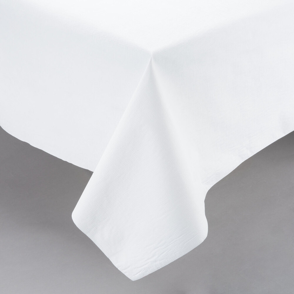 White Vinyl Table Cover with Flannel Back 25 Yard Roll