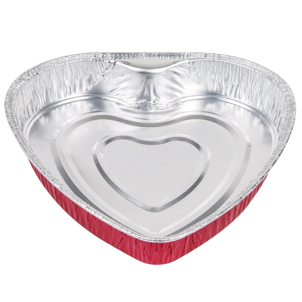 Durable Packaging 9701V Heart Shaped Foil Bake Pan 100/Case