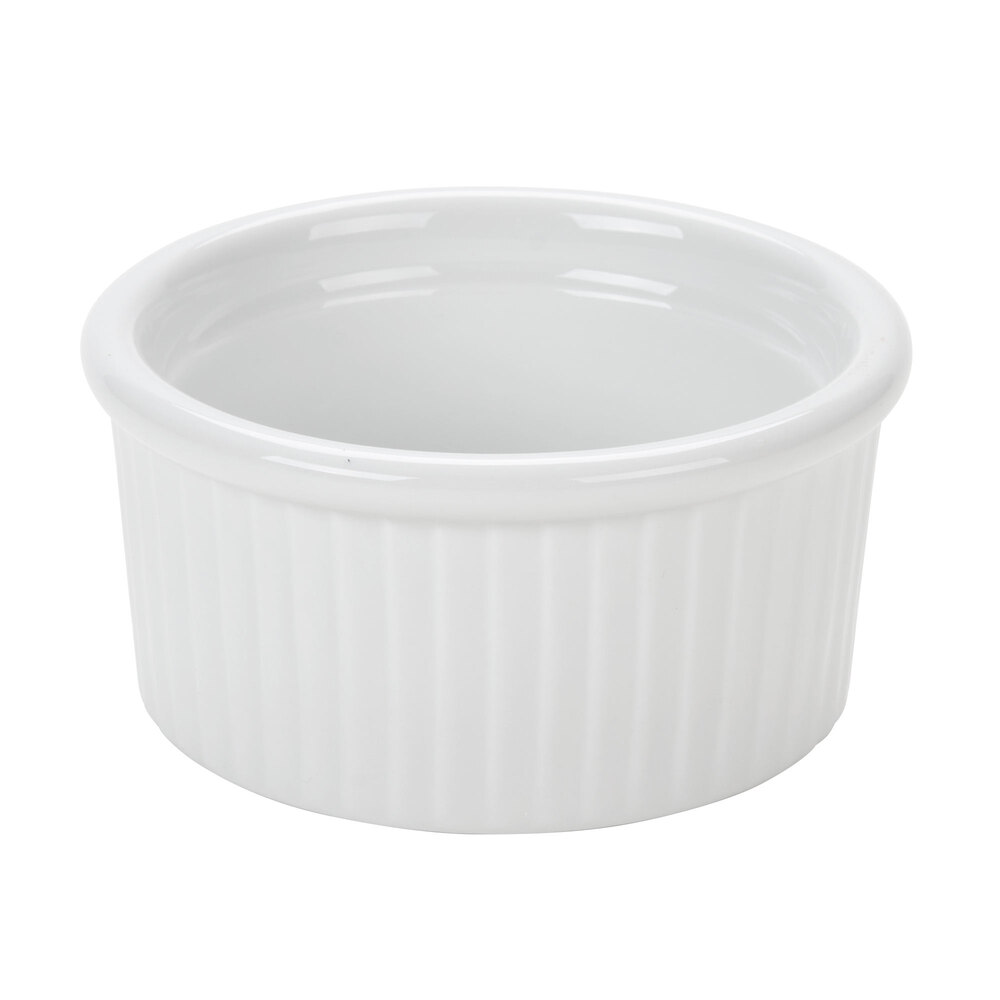 Tuxton BPX0502 5 oz. Fluted White Ramekin/Souffle 12 / Pack