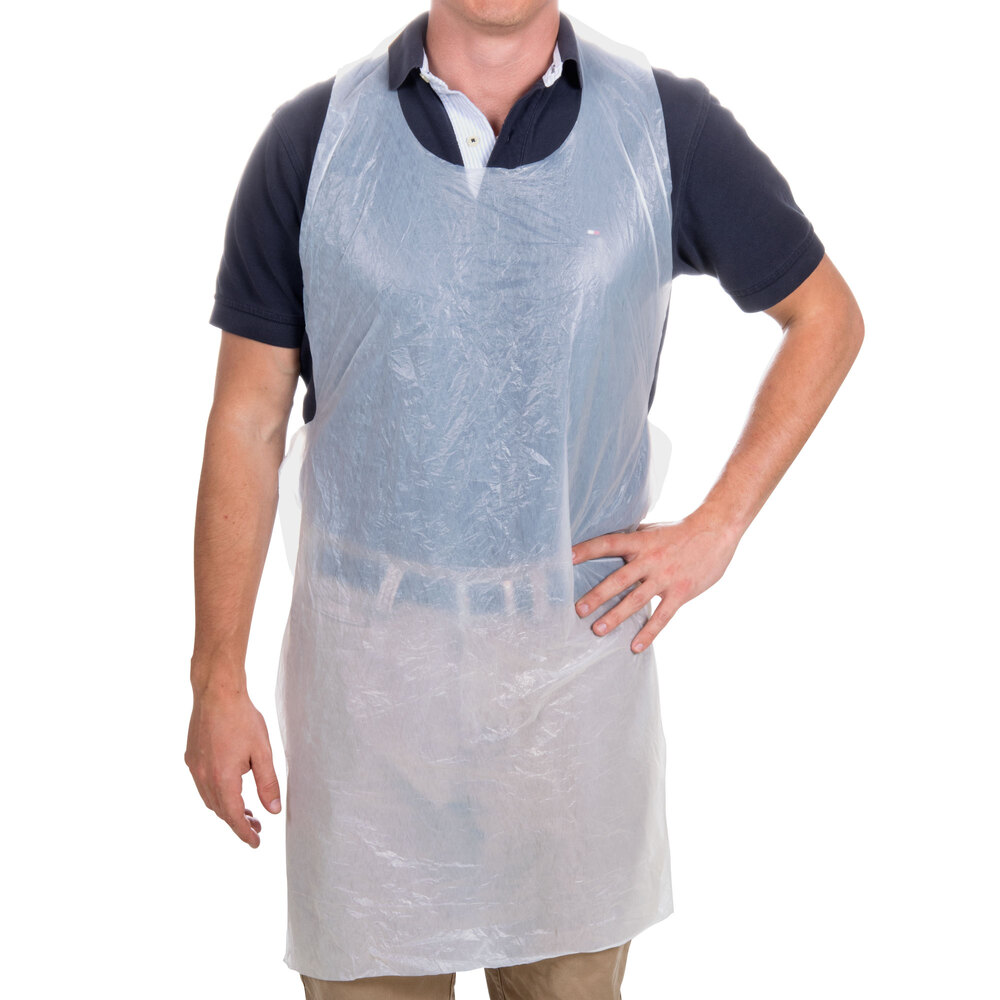 Choice 42" x 24" Disposable Poly Apron .50 Mil 100 / Box