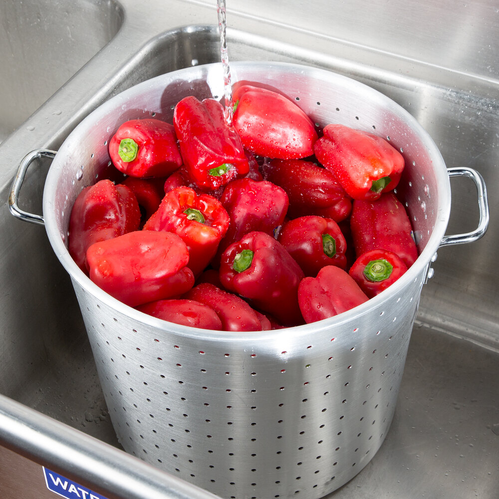 48 Qt. Tapered Aluminum Vegetable Colander with Handles