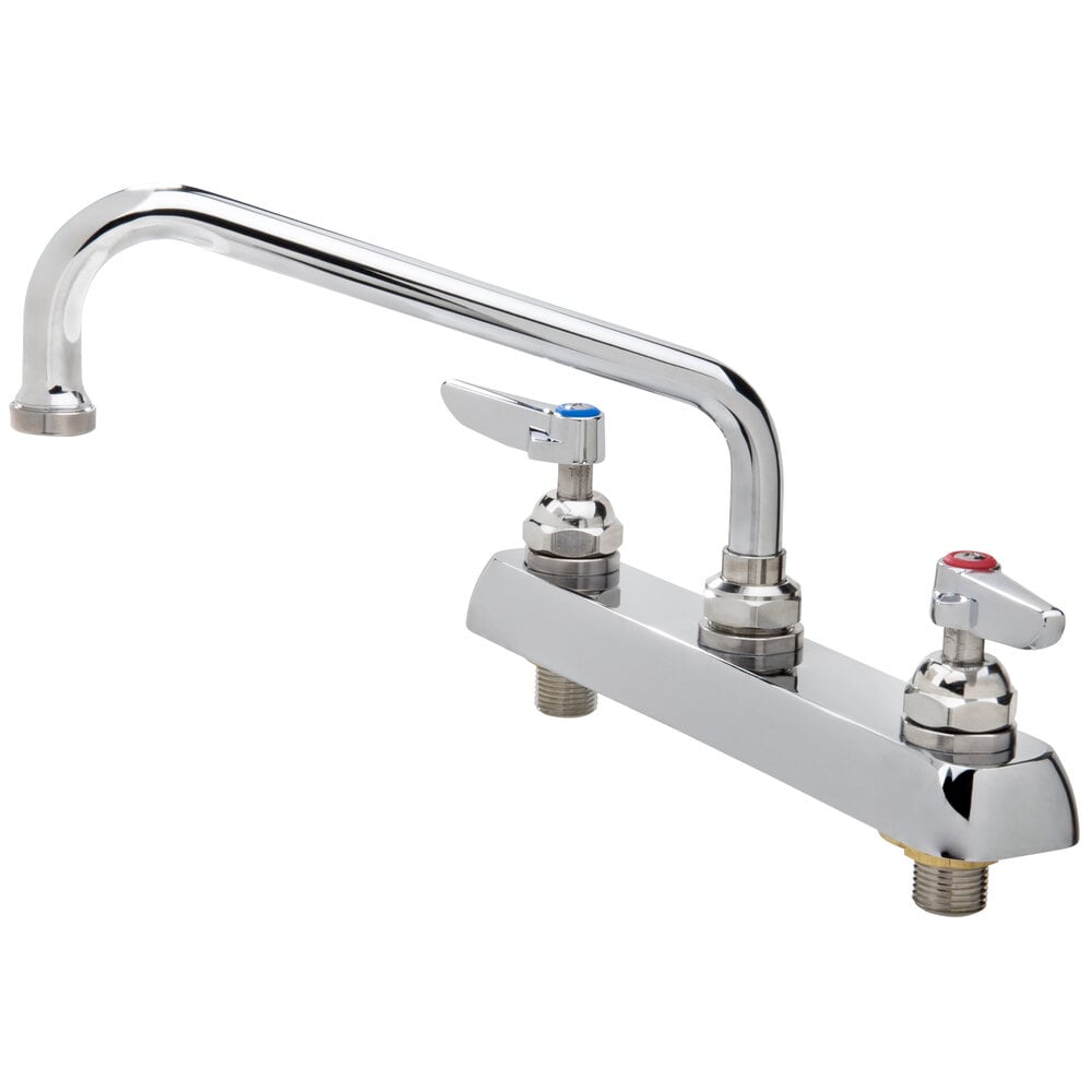 T&S B1121 Deck Mounted Swivel Faucet with 8" Centers and 8" Swing Nozzle