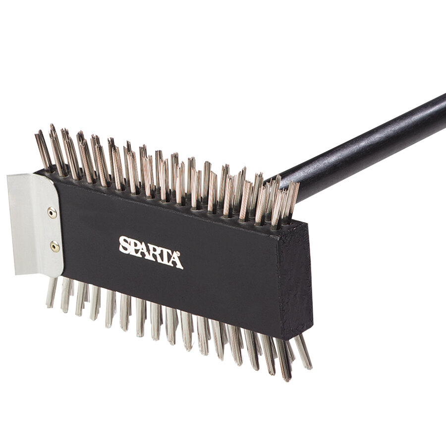 Carlisle 4029000 30" Broiler / Grill Cleaning Brush with Scraper